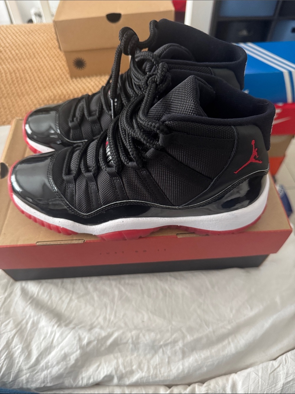 Jordan Kids Black and Red High-Top Sneakers